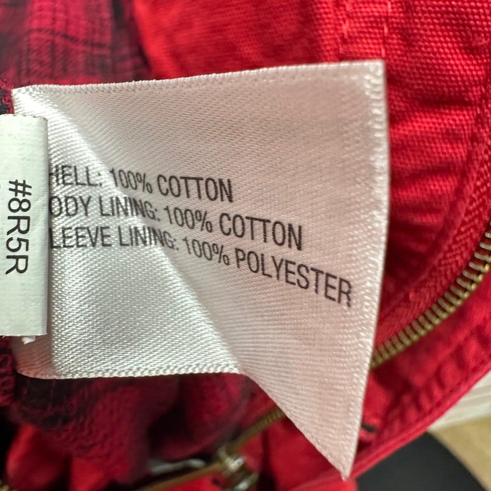 Orvis Men's Classic Barn Coat Red Canvas Field Jacket Corduroy Collar - Picture 11 of 12